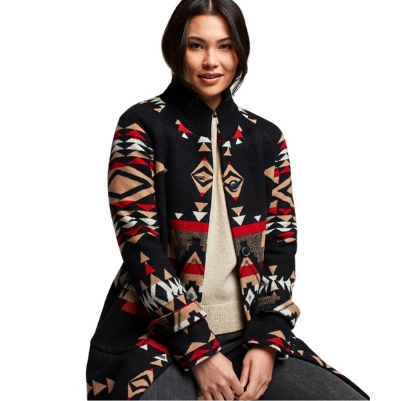 NEW! Pendleton Rock Point Archive Blanket Coat Jacket Western Boho Tribal - Picture 2 of 16